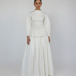 Heavyweight pleated skirt made from 100% cotton, perfect for modest, elevated looks