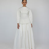 Heavyweight pleated skirt made from 100% cotton, perfect for modest, elevated looks