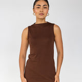 Mock Neck Tank Cocoa
