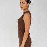 Mock Neck Tank Cocoa