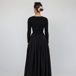 Black Voluminous cotton skirt designed for full coverage, comfort, and elevated movement