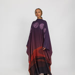 Lightweight abaya with celestial embroidery and a flowing, layered design