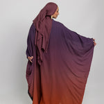 Modest sheer kaftan abaya adorned with symbolic moon phases and light draping