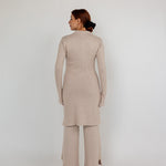 Tailored knit cardigan with subtle check detailing