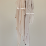easy-to-style woven hijab with a breathable feel and soft neutral color