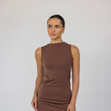 Mock Neck Tank Chestnut