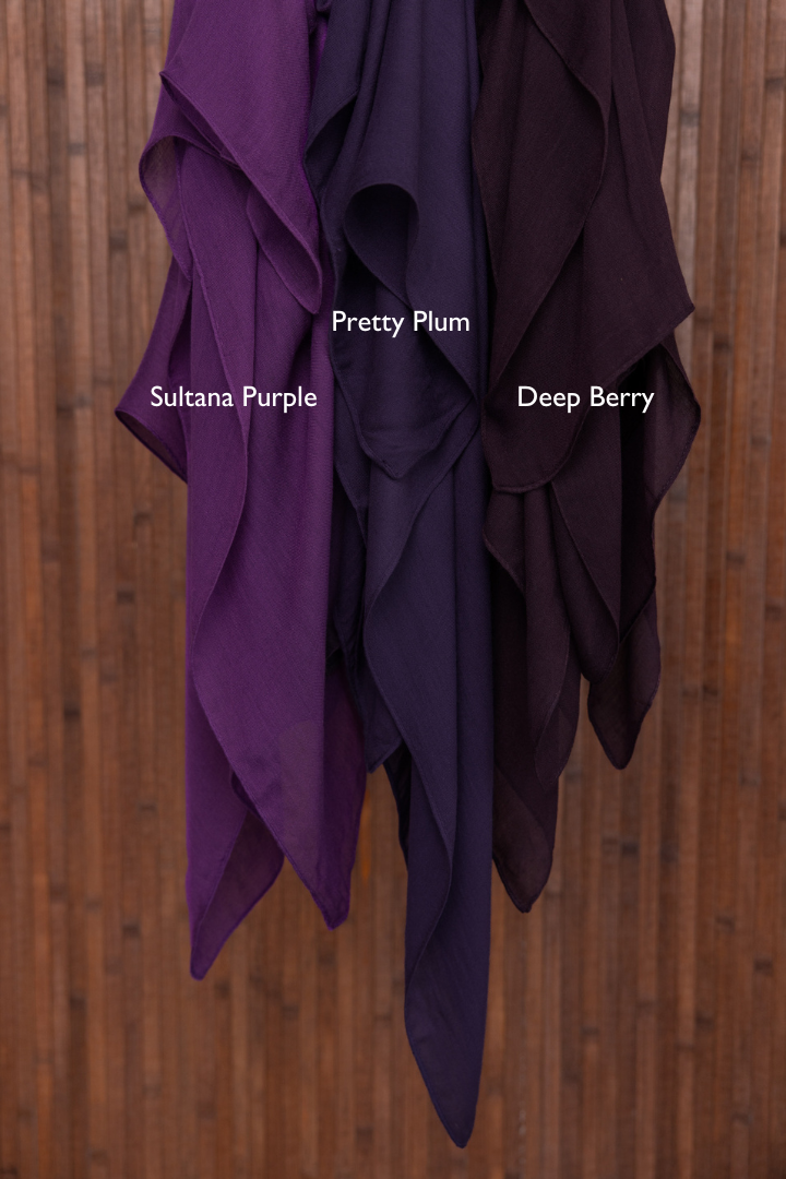 flowing hijabs with an elegant sheen and softly structured drape.