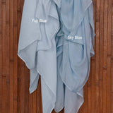 VELA hijabs in a calm blue tone with lightweight modal fabric.