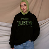 Free Palestine Green Rhinestone Hoodie