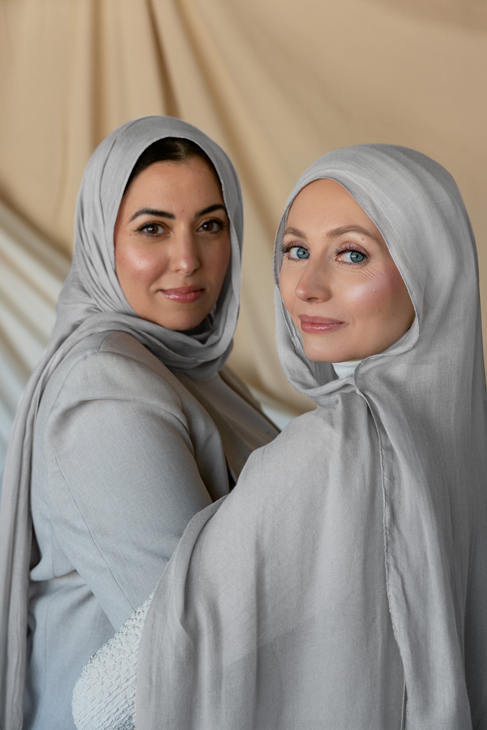 grey dress hijab Soraya Batwing Abaya Dusty Blue