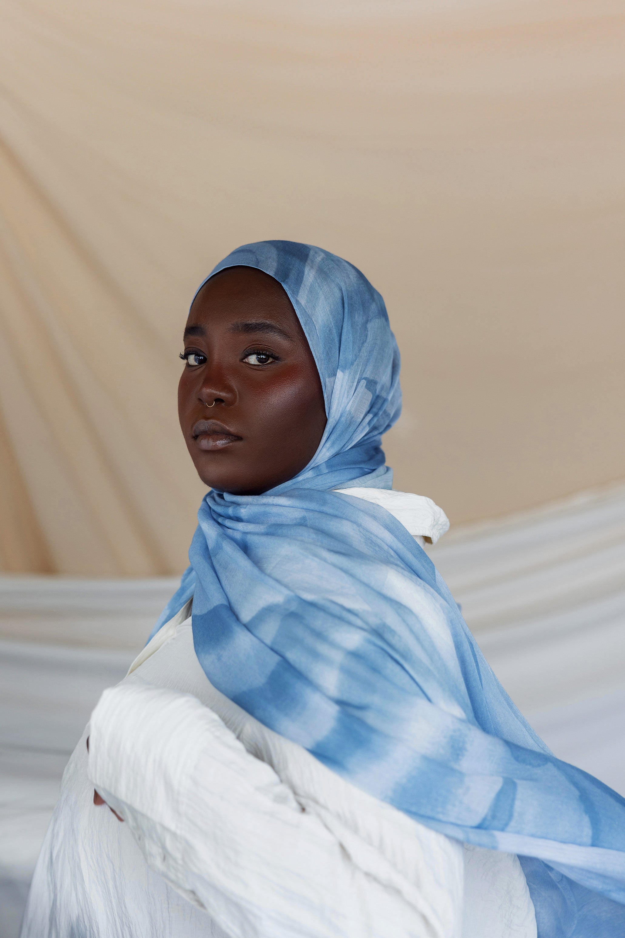 Elevated woven hijab with batch-crafted texture and a smooth, airy feel.
