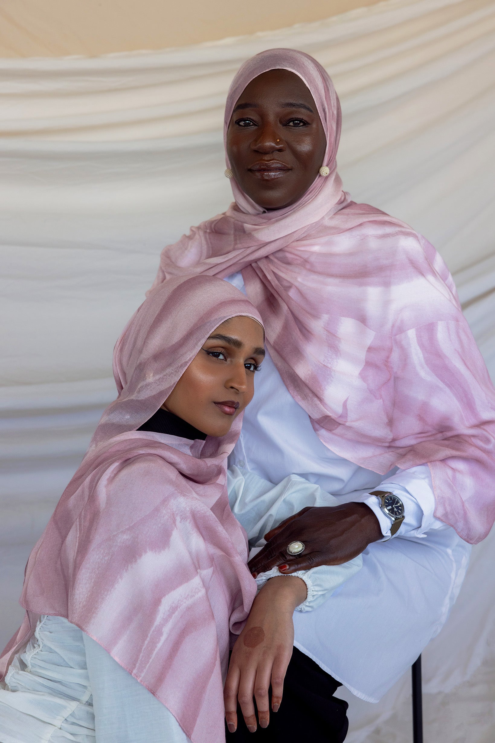 Statement hijab with a natural abstract print, crafted for comfort and uniqueness