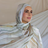 Organic-patterned modal hijab offering soft drape and timeless everyday elegance.