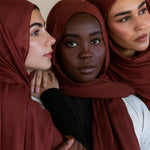 Amber bamboo hijabs with a cozy color that feels soft and gentle on the skin