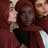 Amber bamboo hijabs with a cozy color that feels soft and gentle on the skin