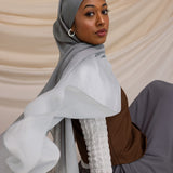 Silver Ombre Silk Chiffon