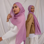VELA modal hijabs offering a dreamy, elegant finish with soft texture and a unique batch-crafted feel
