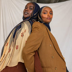 Floral print hijab rooted in cultural storytelling and artisanal Syrian design.