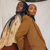 Floral print hijab rooted in cultural storytelling and artisanal Syrian design.