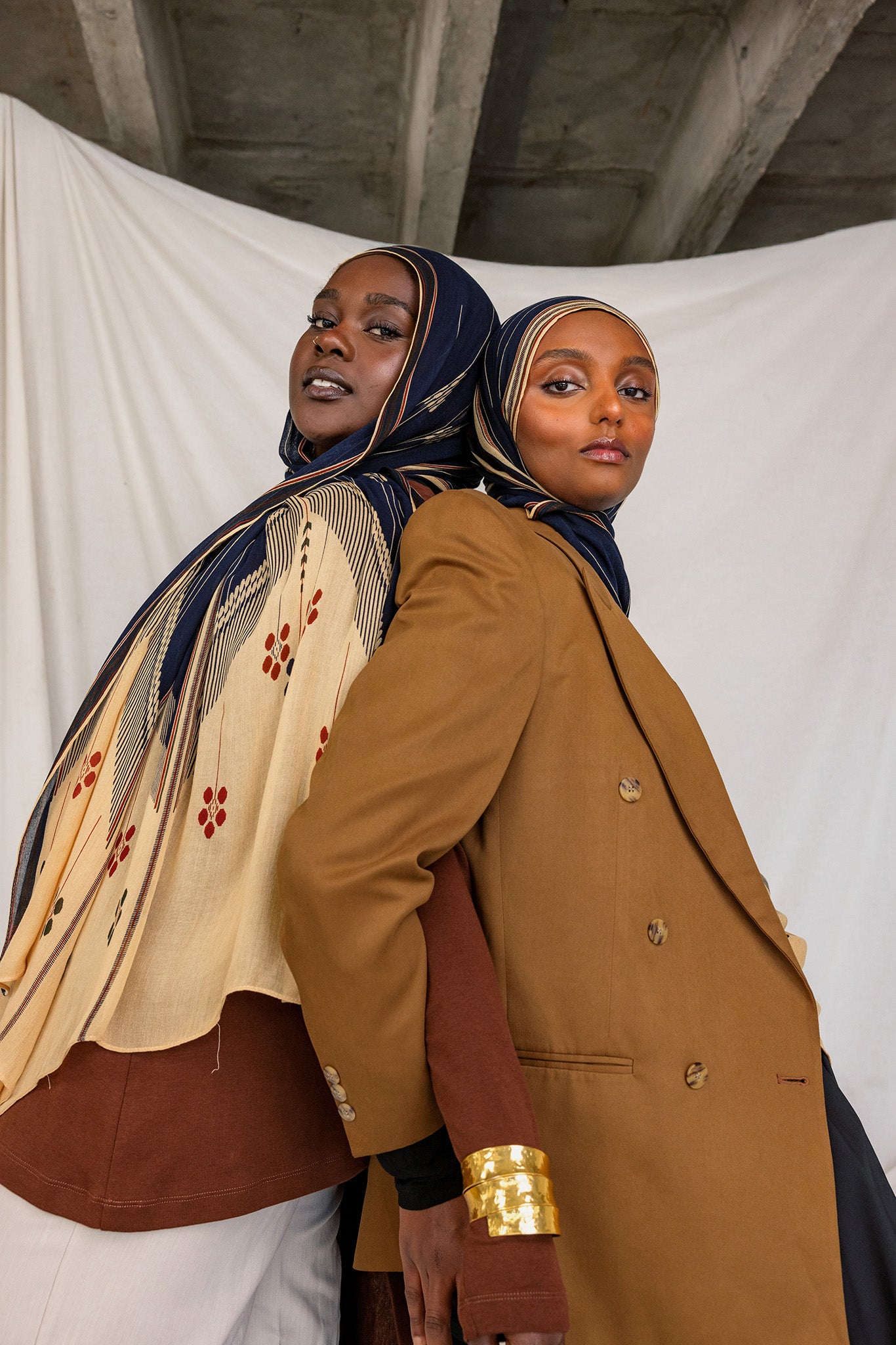 Floral print hijab rooted in cultural storytelling and artisanal Syrian design.
