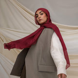 Tibetan Red Silk Chiffon