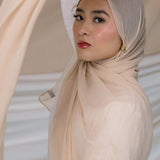 Warm Travertine Crinkle Chiffon