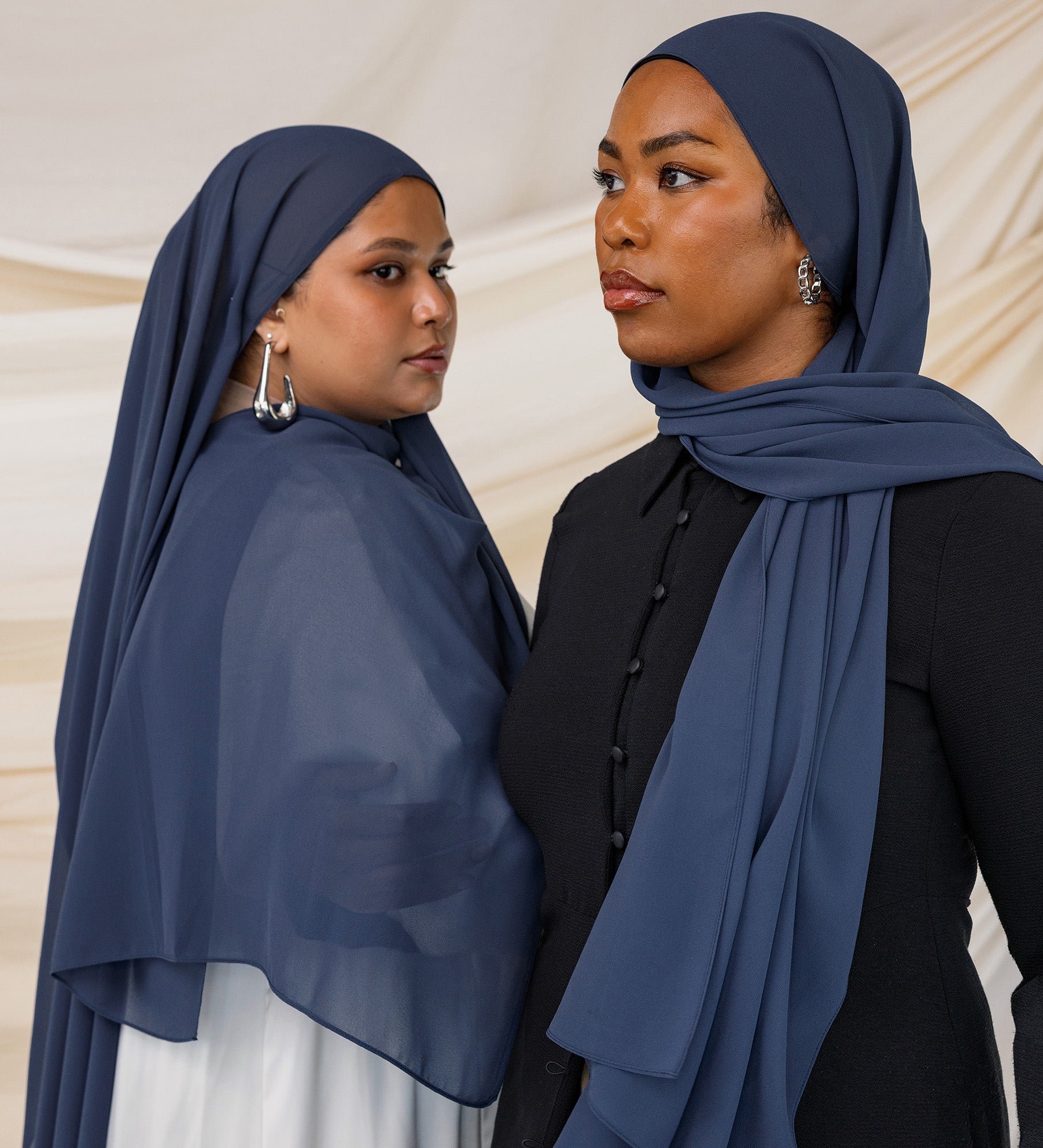 Navy Chiffon