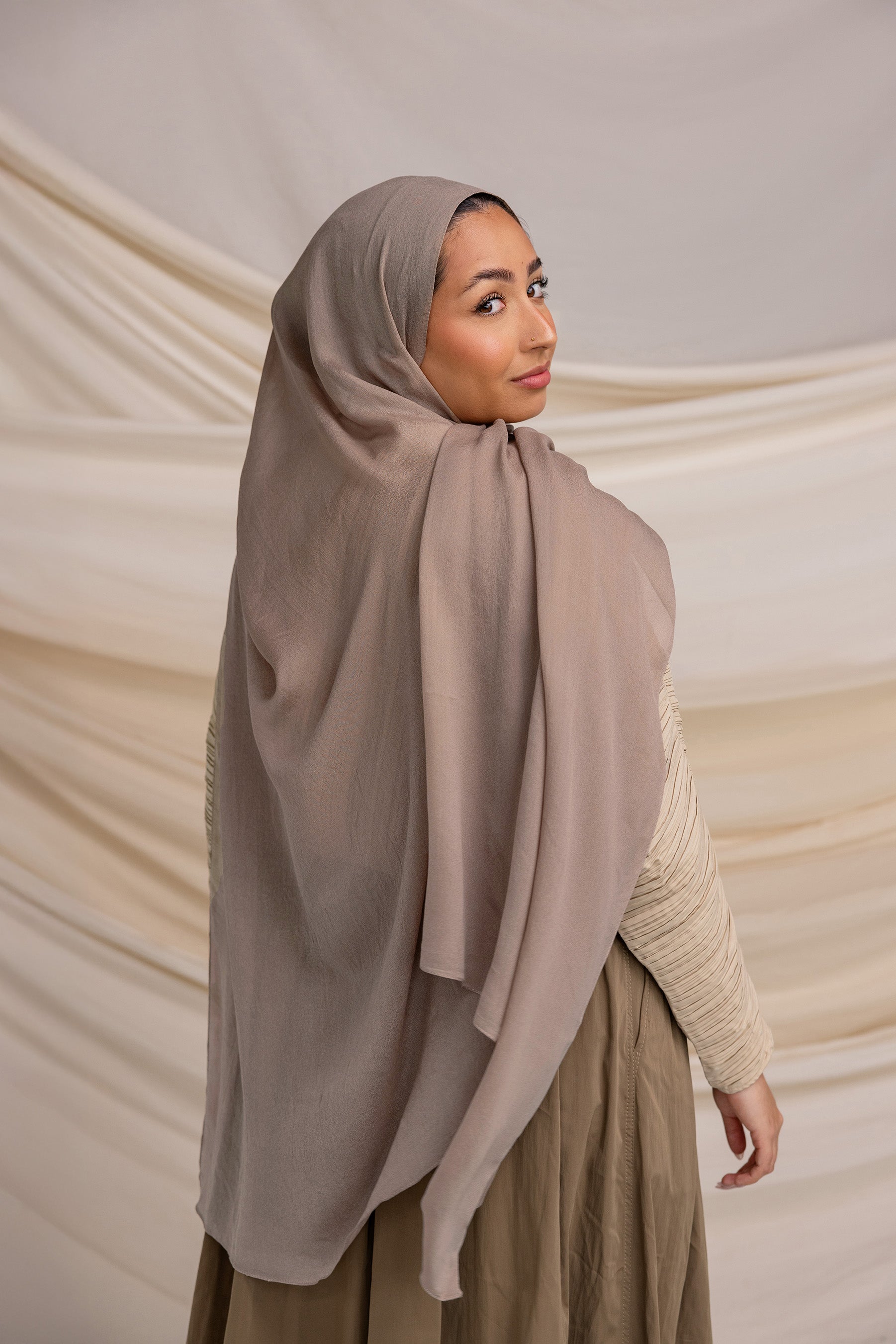 Leafless Tree Silk Chiffon Hijab – Elegant Silk Hijabs Collection