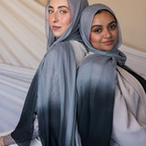 Ombre Grey Silk Chiffon