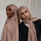 Soft taupe hijab in modal fabric, perfect for styling with anything from pastels to jewel tones.