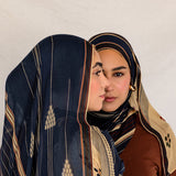 Hijab featuring a story-rich print based on classic Syrian craft traditions.