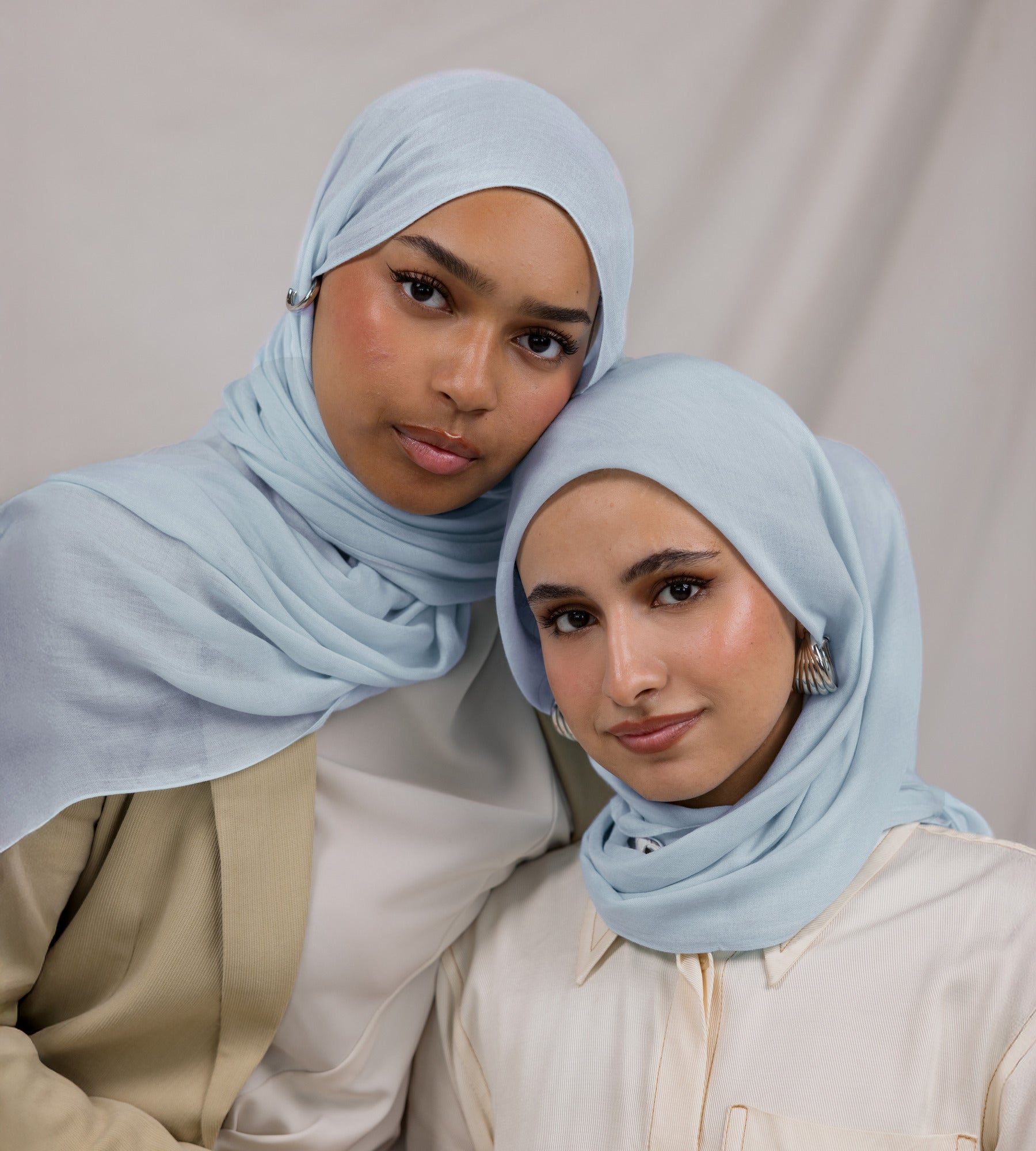 Fuji Blue modal hijab by VELA, designed for a calming, elegant look with a smooth, breathable finish