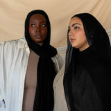 VELA’s Classic Black hijabs made with soft modal, a wardrobe essential for effortless styling