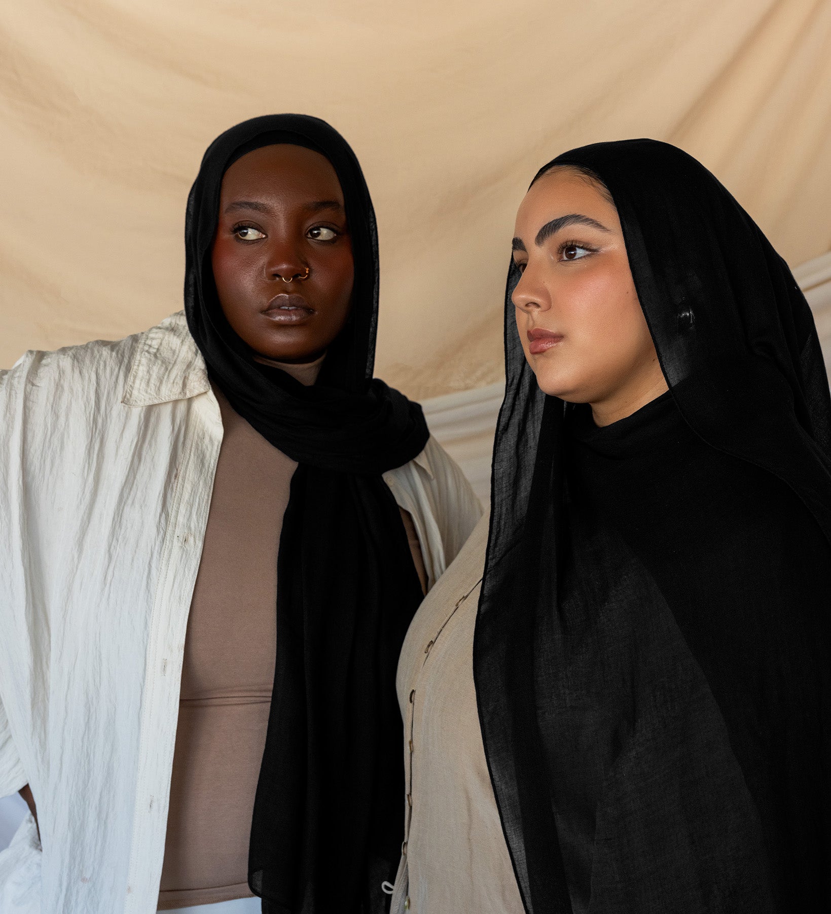 VELA’s Classic Black hijabs made with soft modal, a wardrobe essential for effortless styling