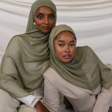 Olive Glow Crinkle Chiffon