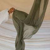 Olive Glow Crinkle Chiffon