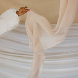 Warm Travertine Crinkle Chiffon