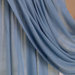 Close up product shot of Serenity Blue hijab.