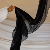 Jet Black Crinkle Chiffon