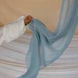Blue Opal Crinkle Chiffon
