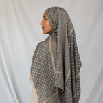 Lightweight VELA hijab featuring a bold, timeless print on signature modal