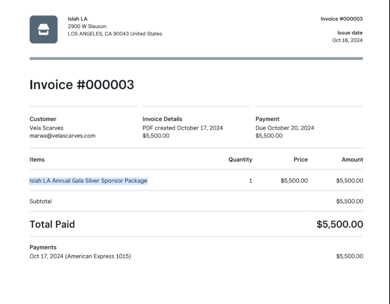Solidarity Receipt Image
