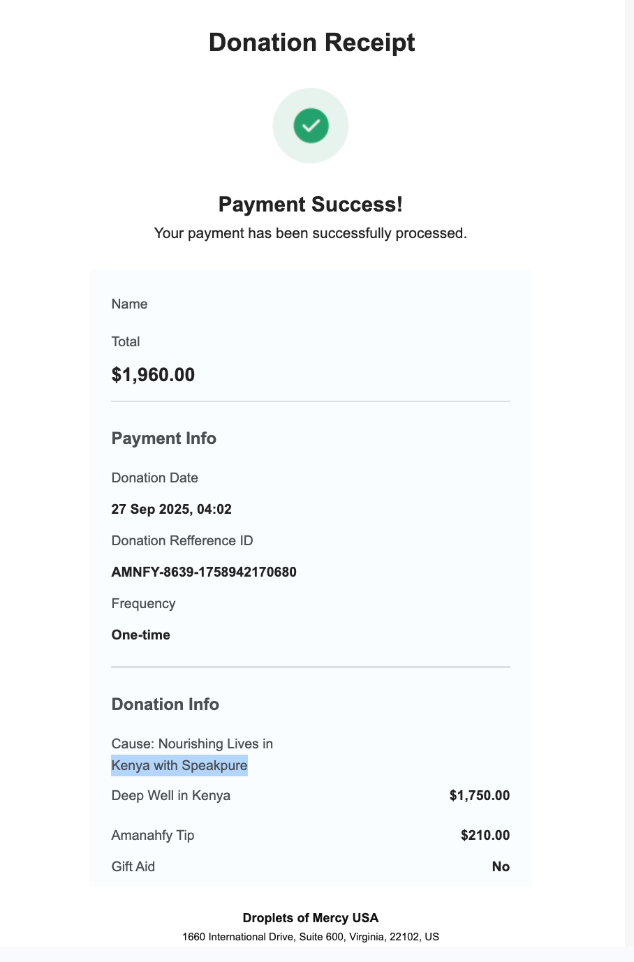 Solidarity Receipt Image