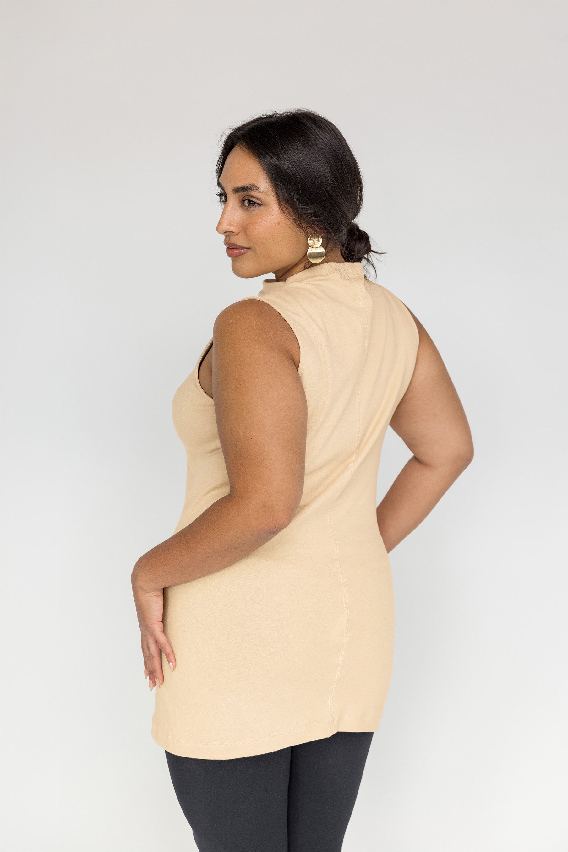 Mock Neck Tank Sand - Image 2