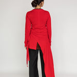 Sleek and simple high-low top offering light coverage and gentle drape for daily wear