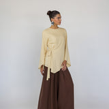 Tie Front Top Yellow