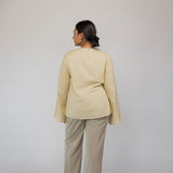 Tie Front Top Yellow