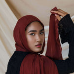 Bamboo fabric hijab in rich amber, perfect for adding warmth to any outfit