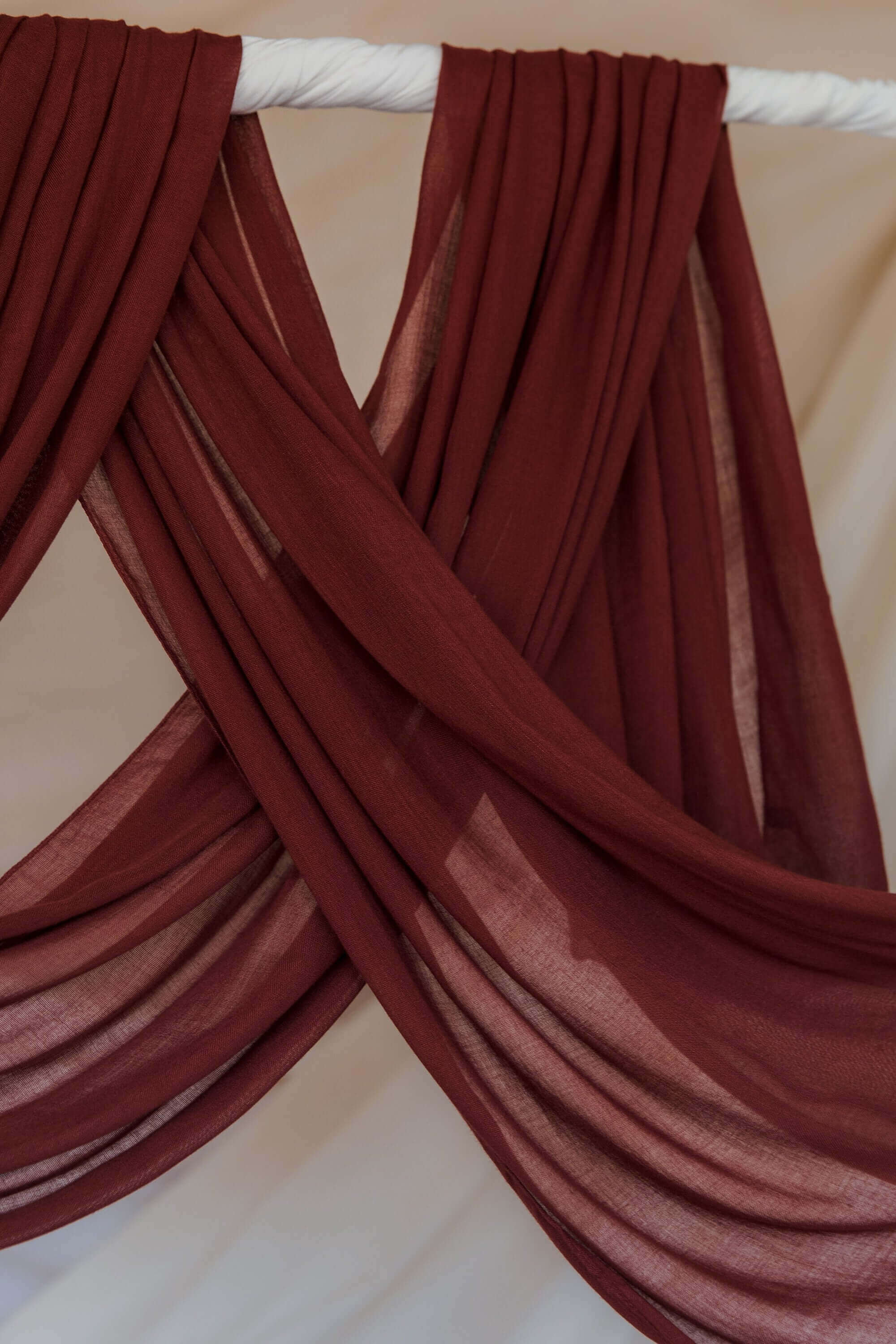 VELA bamboo hijab in a rich amber shade, perfect for cozy looks with a lightweight feel