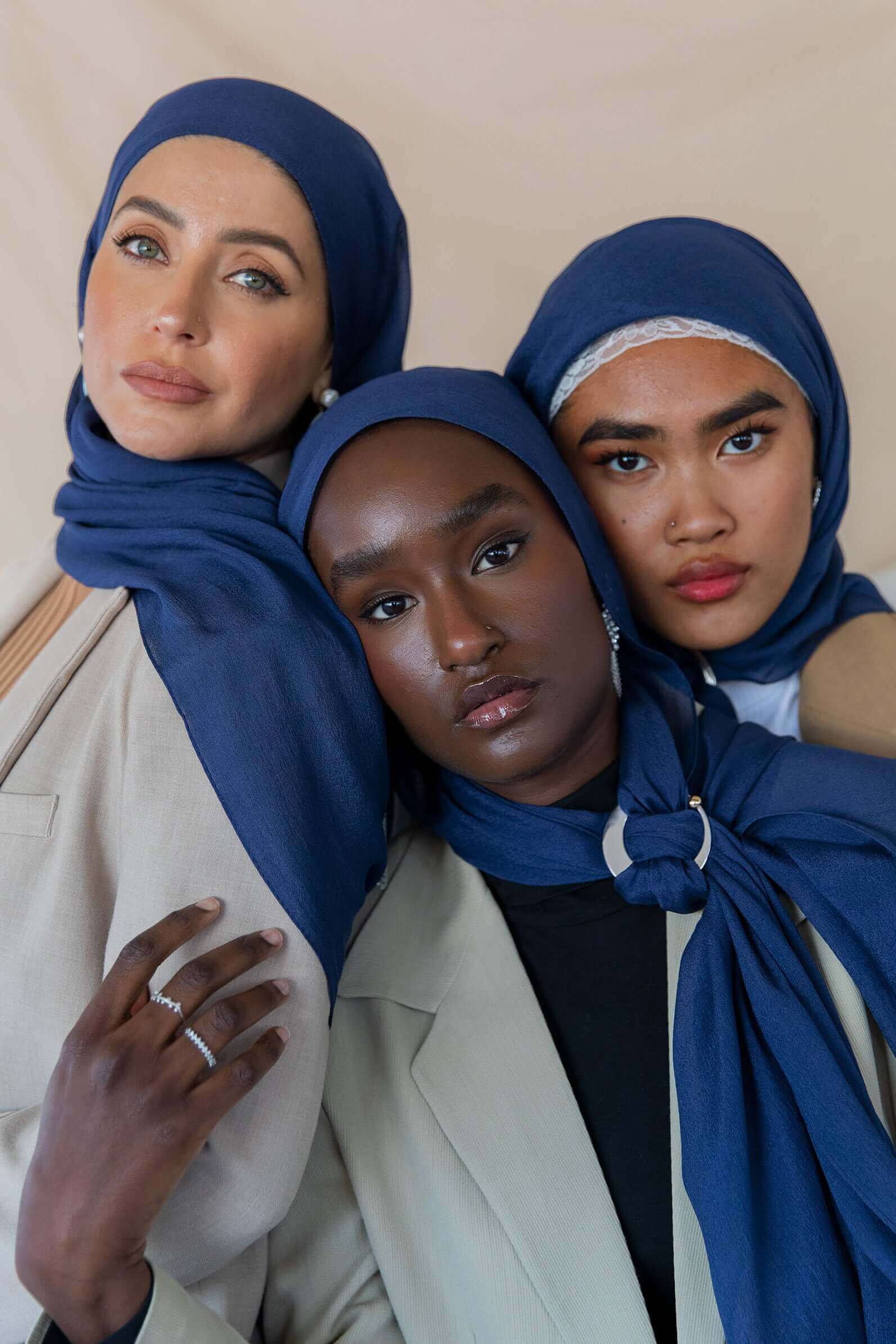 Chiffon Shawl Navy Blue Scarves And Wraps Lmvernasolid Color